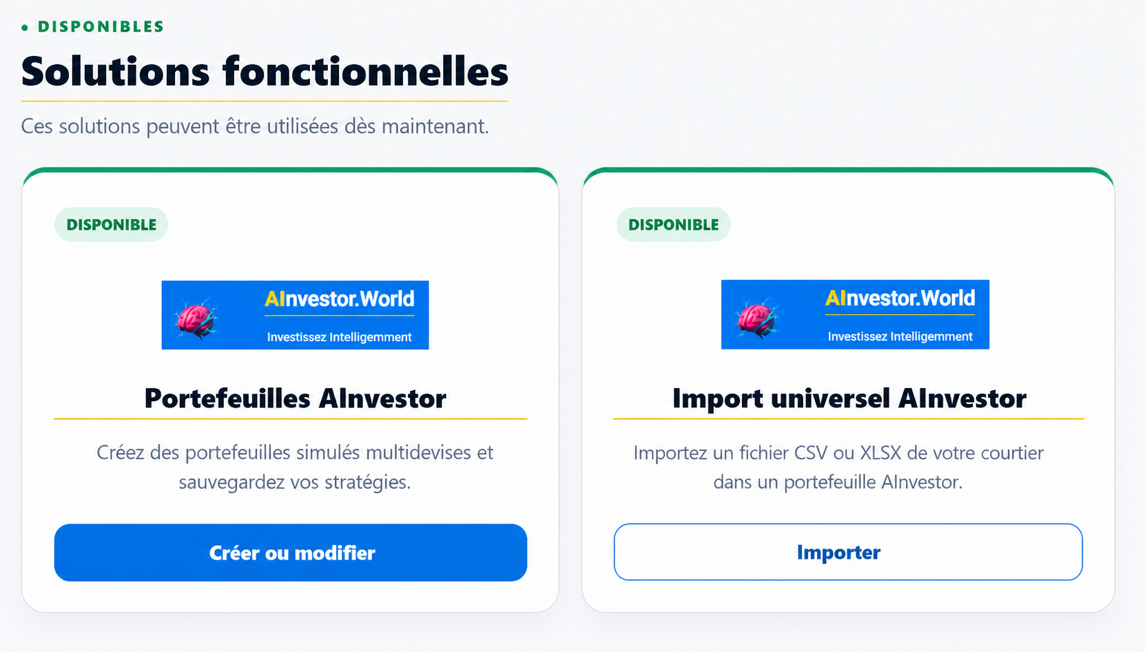 Solutions d’analyse de portefeuille AInvestor